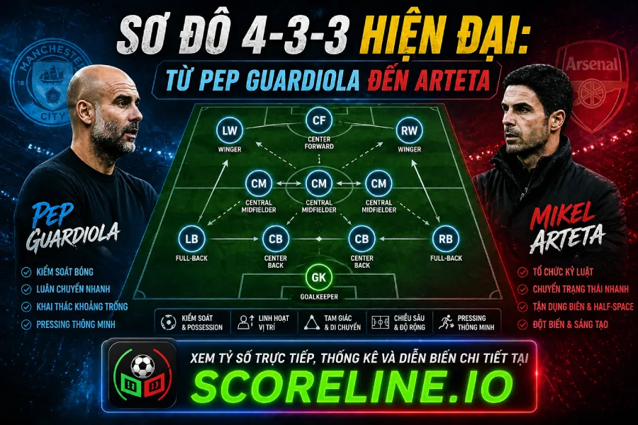 4-3-3 là formation linh hoạt, thích ứng nhiều style chơi