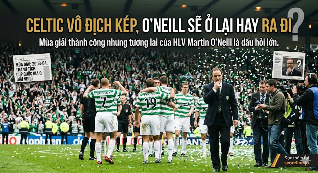 Celtic vô địch kép, O'Neill sẽ ở lại hay ra đi?