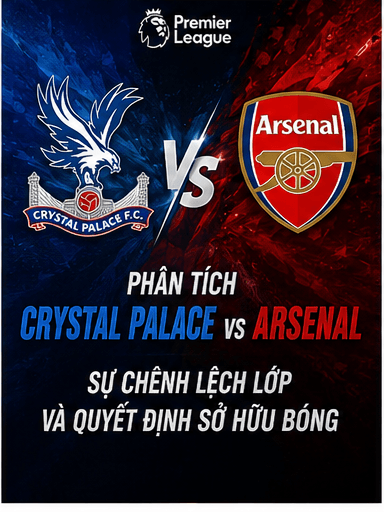 Phân tích Crystal Palace vs Arsenal: Sự chênh lệch lớp và quyết định sở hữu bóng
