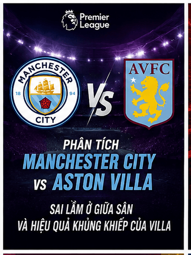 Phân tích Manchester City vs Aston Villa: Sai lầm ở giữa sân và hiệu quả khủng khiếp của Villa