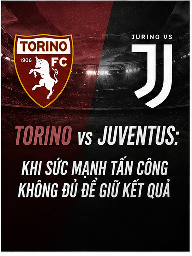 Phân tích Torino vs Juventus: Khi sức mạnh tấn công không đủ để giữ kết quả