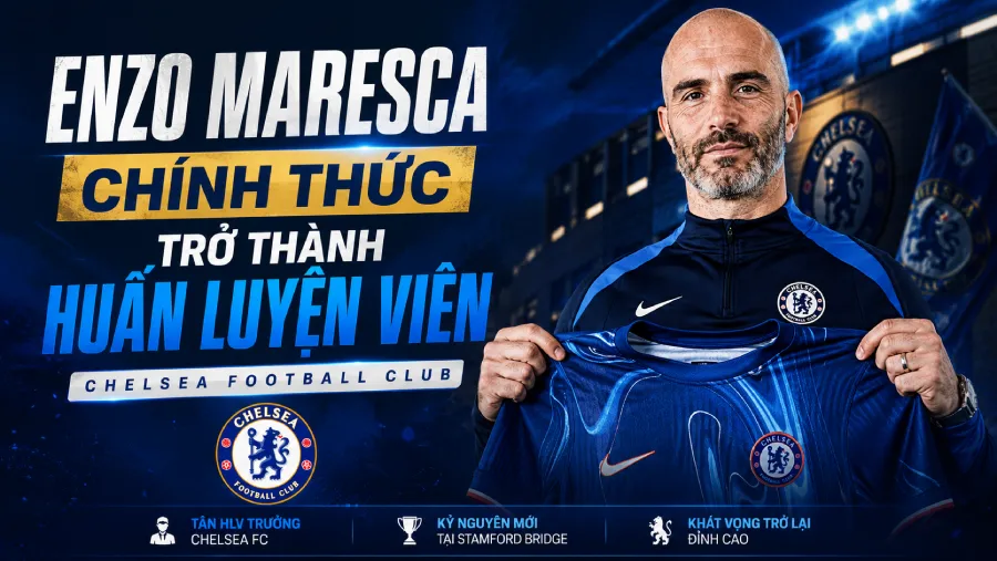 Enzo Maresca chính thức tiếp quản Manchester City — hợp đồng 3 năm đến 6/2029, kế nhiệm Pep Guardiola sau khi City mất Premier League 2025/26