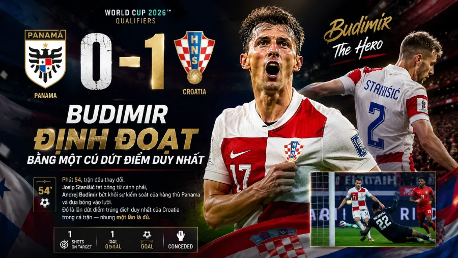 Panama 0-1 Croatia: Budimir định đoạt bằng một cú dứt điểm duy nhất | World Cup 2026