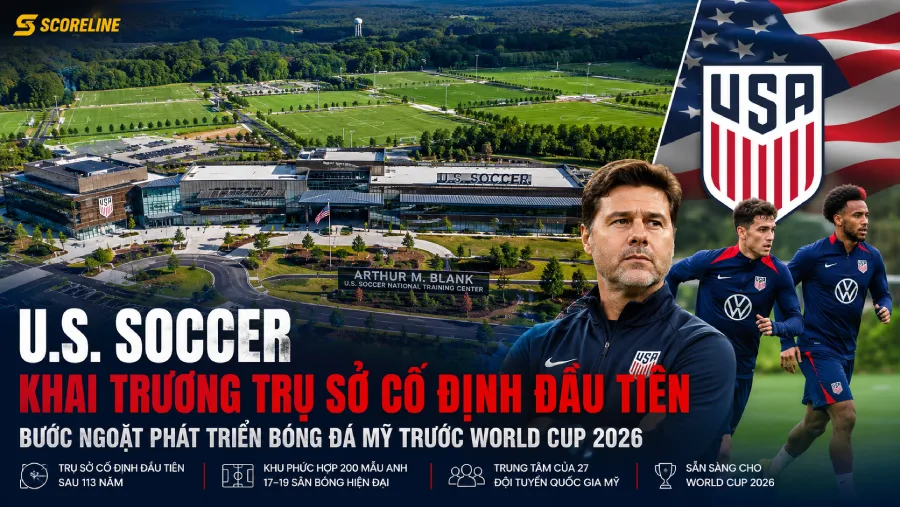 U.S. Soccer khai trương trụ sở cố định đầu tiên — bước ngoặt phát triển bóng đá Mỹ trước World Cup 2026