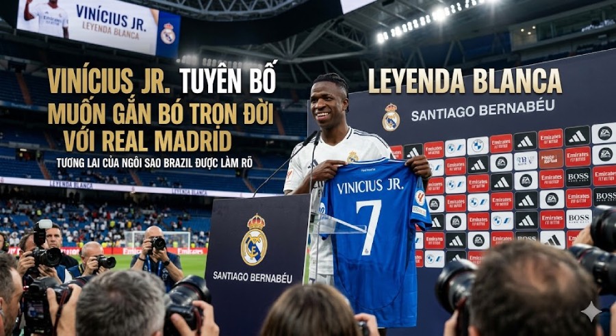 Vini Jr tuyên bố muốn gắn bó trọn đời với Real Madrid: Tương lai của ngôi sao Brazil được làm rõ