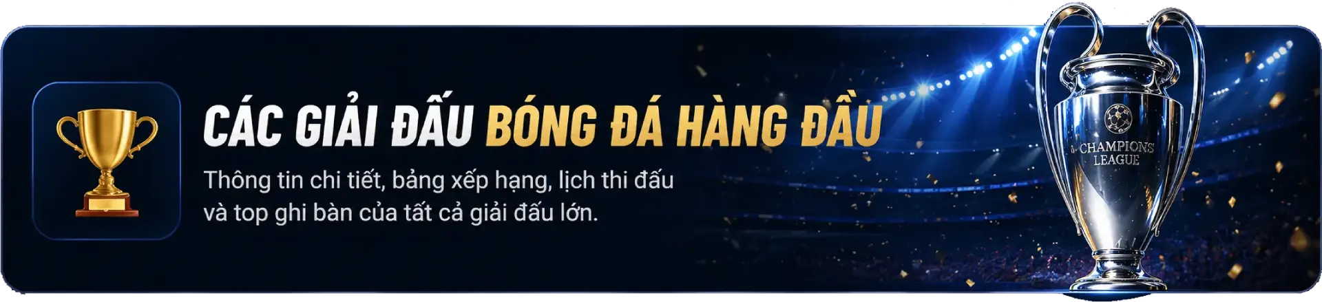 Các giải đấu bóng đá hàng đầu — thông tin chi tiết, bảng xếp hạng, lịch thi đấu và top ghi bàn